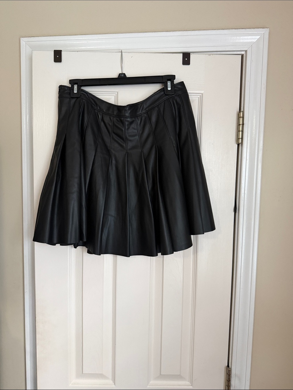 Topshop Black Faux Leather Circle Skirt